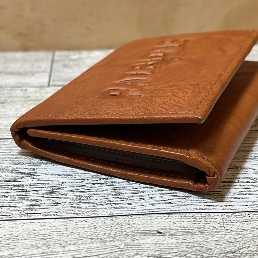 NWOT Patriots Football Brown Leather Trifold Wallet